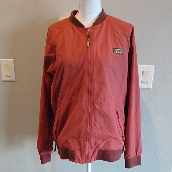 L.L. Bean Other - L.L. Bean Brick Red Bomber Casual Jacket Vintage Y2k